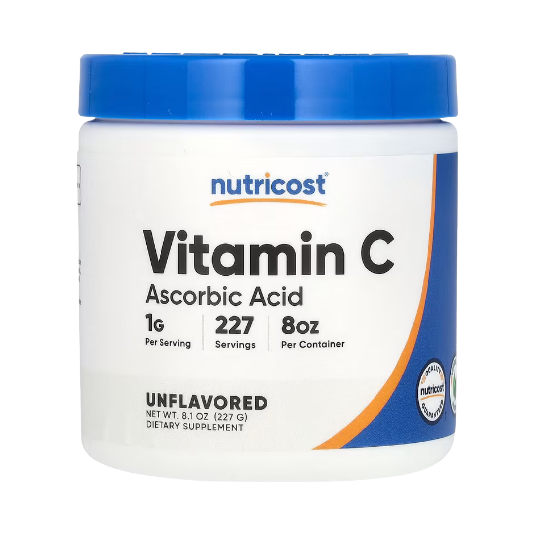 Nutricost, Vitamin C, Unflavored, 8.1 oz, 227 g front packaging view