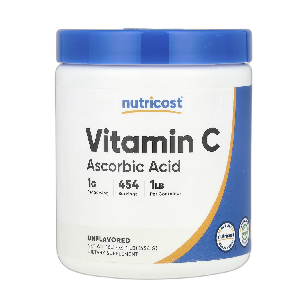 Nutricost, Vitamin C, Unflavored, 16.2 oz, 454 g front packaging view