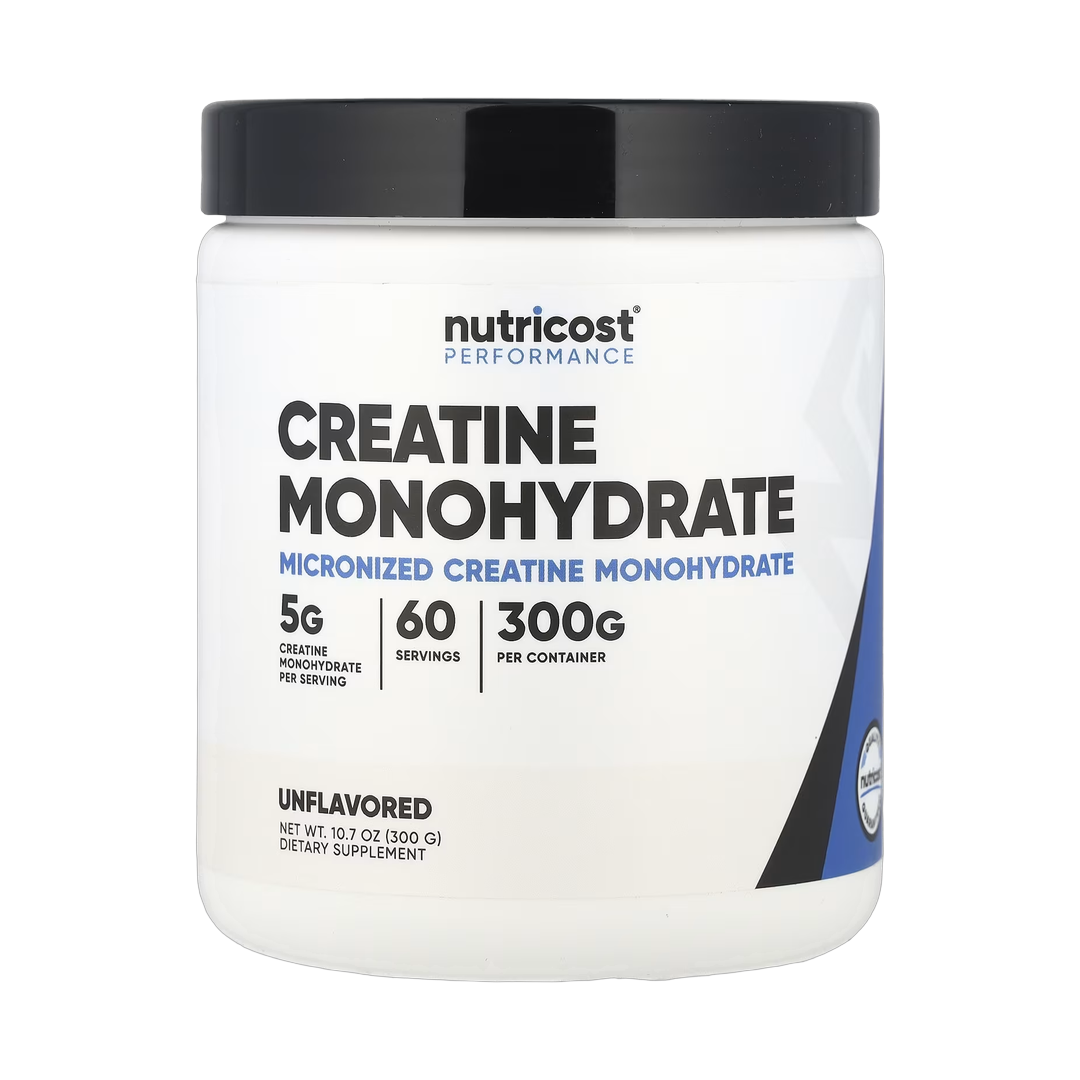Nutricost, Performance, Creatine Monohydrate, Unflavored, 10.7 oz, 300 g front packaging view