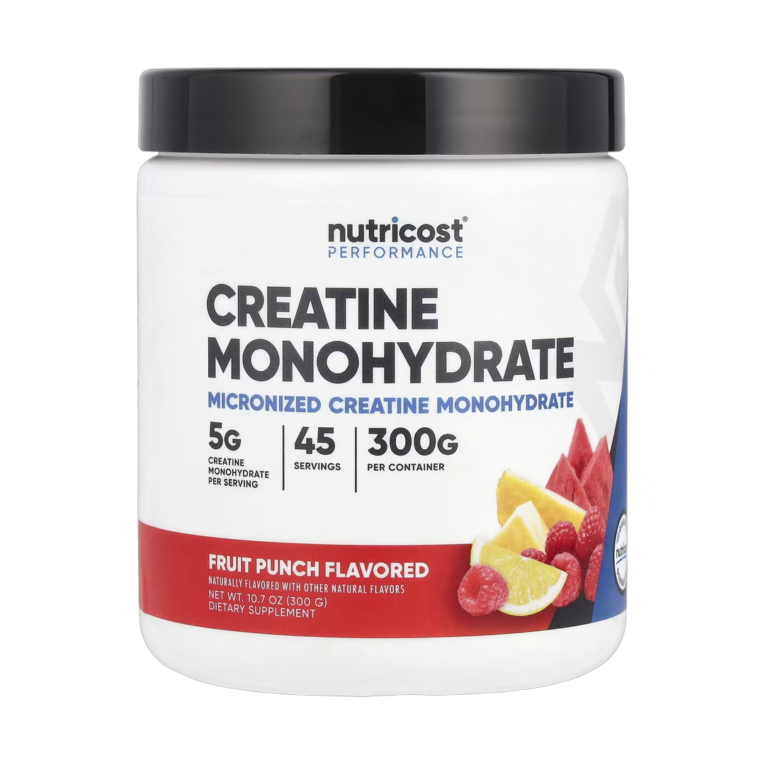 Nutricost, Performance, Creatine Monohydrate, Fruit Punch, 10.7 oz, 300 g front packaging view