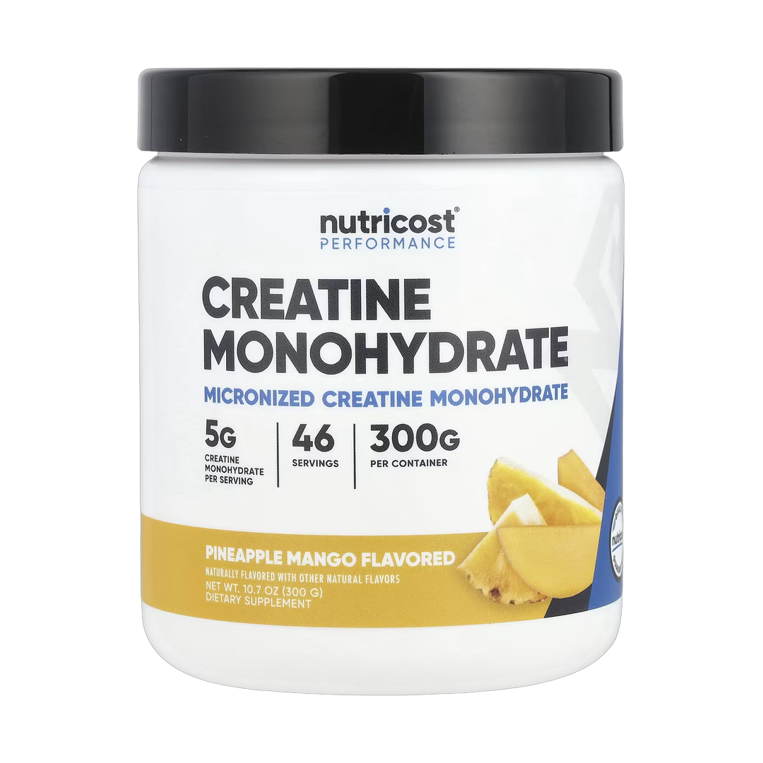 Nutricost, Performance, Creatine Monohydrate, Pineapple Mango, 10.7 oz, 300 g front packaging view