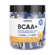 Nutricost, Performance, BCAA+, Peach Mango, 20 Packets, 0.5 oz (13 g) Each front packaging view
