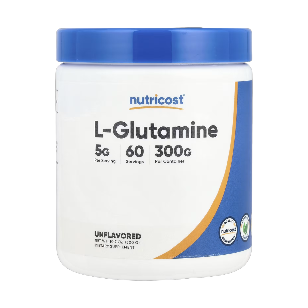 Nutricost, L-Glutamine, Unflavored, 10.7 oz, 300 g front packaging view