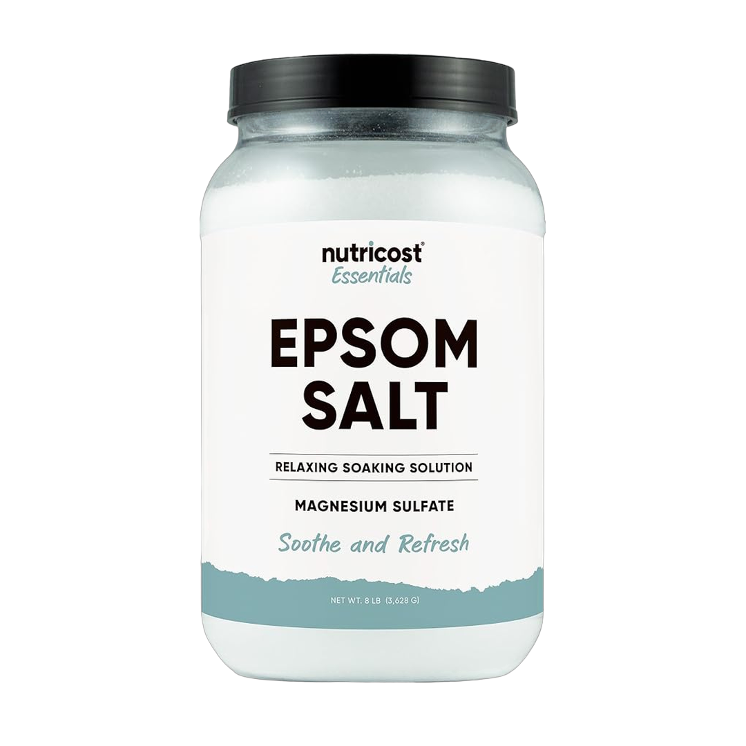 Nutricost, Essentials, Epsom Salt, 8 lb, 3,628 g front packaging view