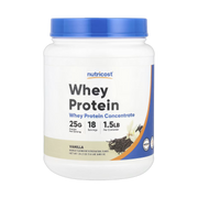 Nutricost, Whey Protein Concentrate, Vanilla, 1.5 lb, 680 g front packaging view