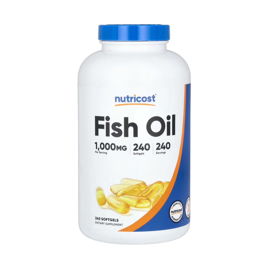 Nutricost, Fish Oil, 1,000 mg , 240 Softgels front packaging view