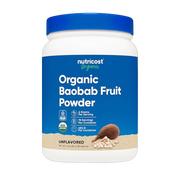 Nutricost, Organic Baobab Fruit Powder, Unflavored, 1 lb, 454 g front packaging view