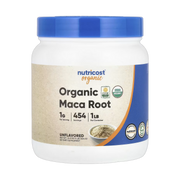 Nutricost, Organic Maca Root, Unflavored, 1 lb, 454 g front packaging view