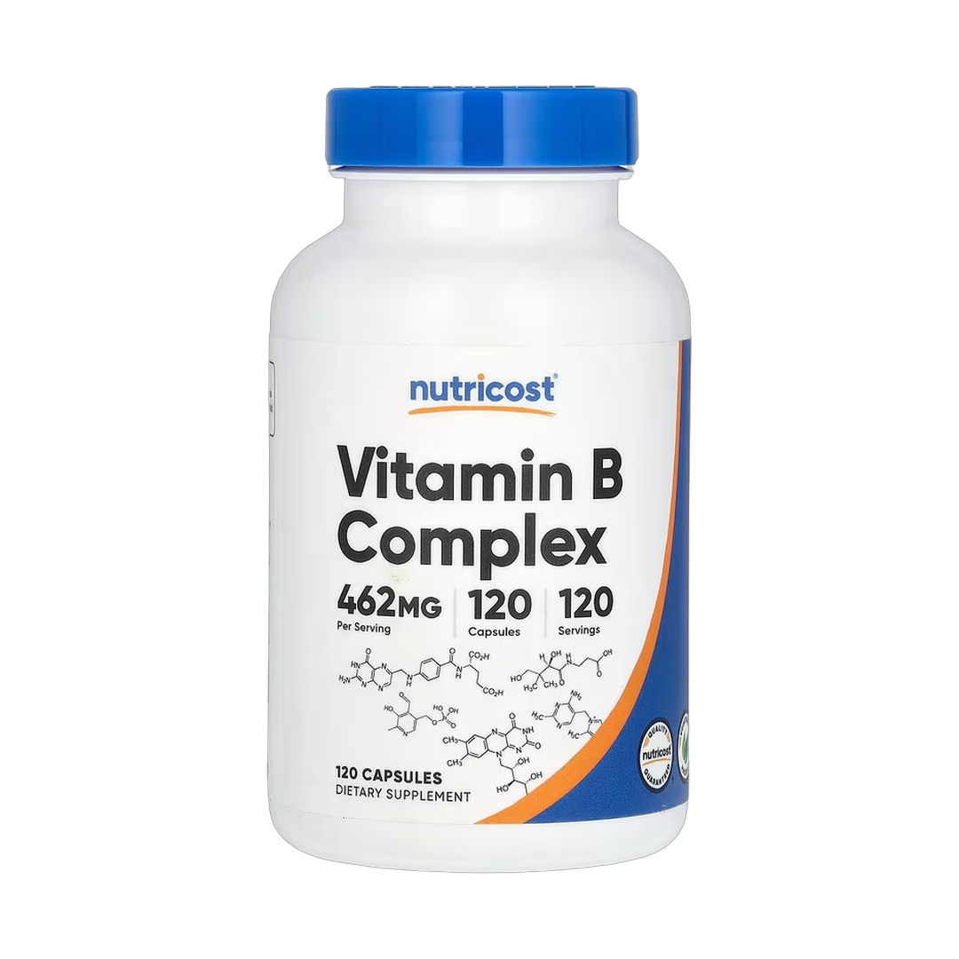 Nutricost, Vitamin B Complex, 462 mg, 120 Capsules front packaging view