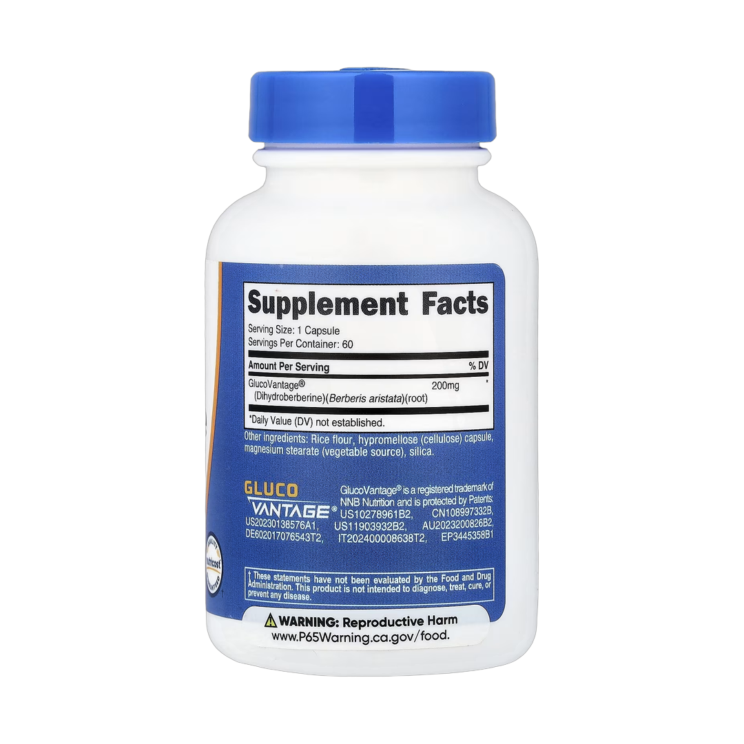 Nutricost, Dihydroberberine, 200 mg, 60 Capsules back packaging view