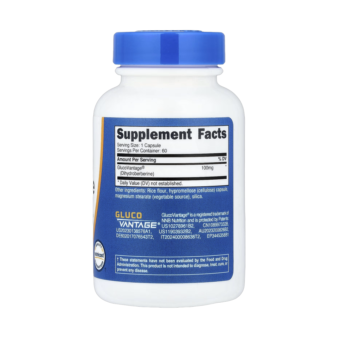 Nutricost, Dihydroberberine, 100 mg , 60 Capsules back packaging view