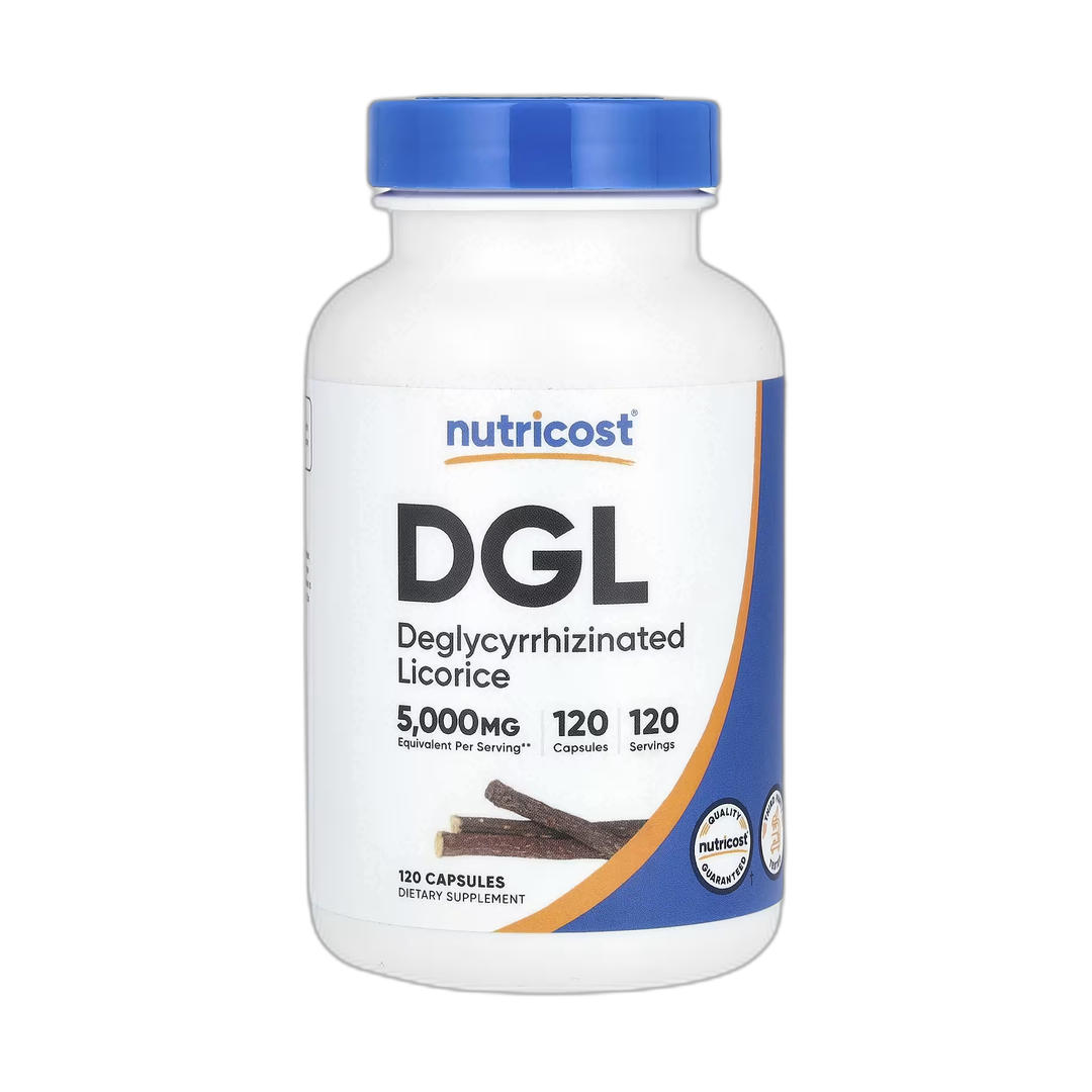 Nutricost, DGL, 5,000 mg, 120 Capsules front packaging view
