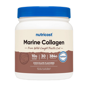 Nutricost, Marine Collagen, Chocolate, 13.7 oz, 383 g front packaging view