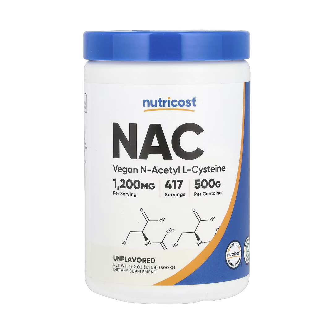 Nutricost, NAC, Unflavored, 17.9 oz, 500 g front packaging view