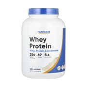 Nutricost, Whey Protein Concentrate, Unflavored, 5 lb, 2,268 g front packaging view