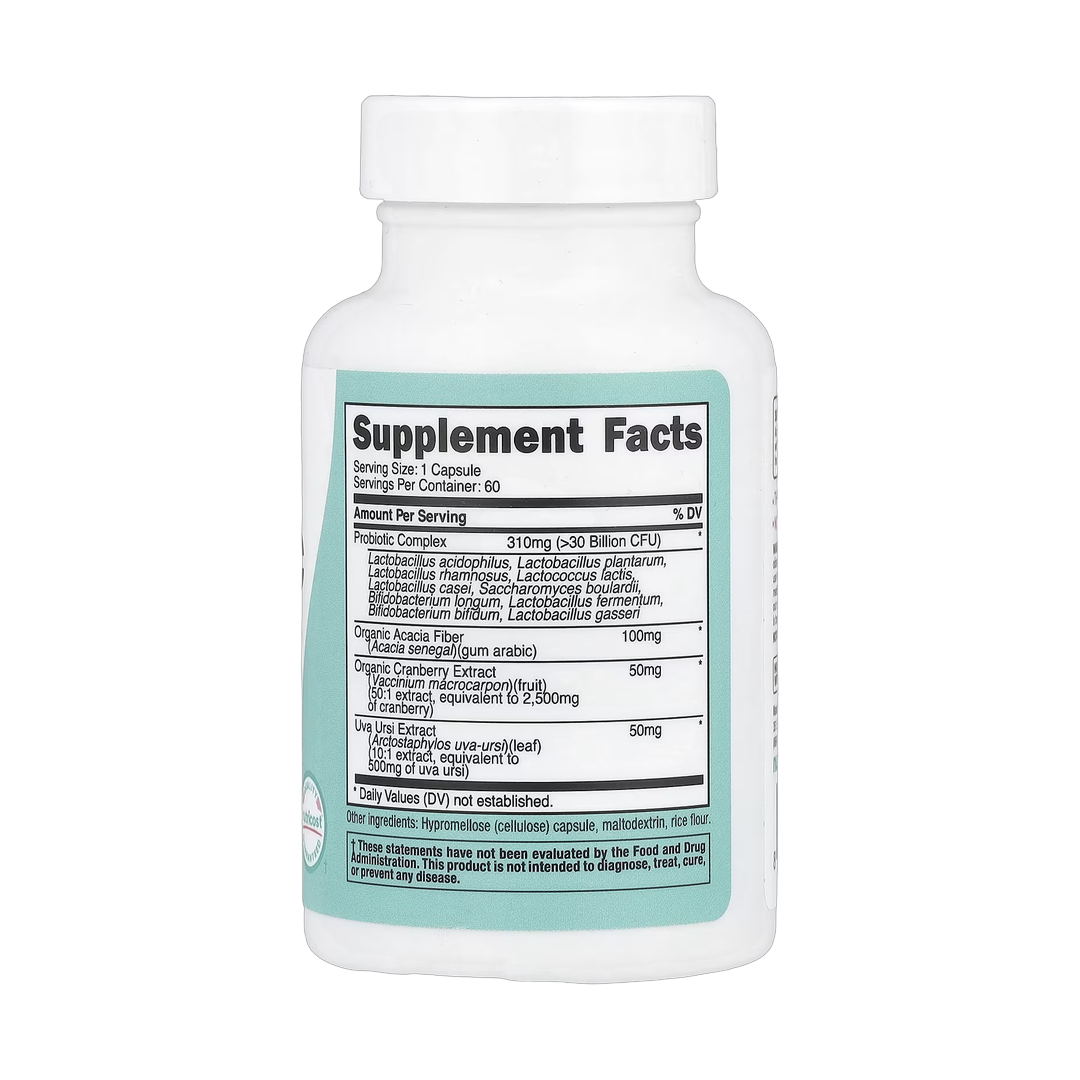 Nutricost, Women, Probiotic, >30 Billion CFU, 60 Capsules back packaging view