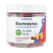Nutricost, Electrolytes, Advanced Hydration Complex, Fruit Punch, 40 Stick Packs, 0.14 oz front packaging view