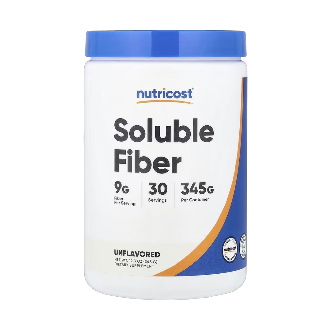 Nutricost, Soluble Fiber, Unflavored, 12.3 oz, 345 g front packaging view