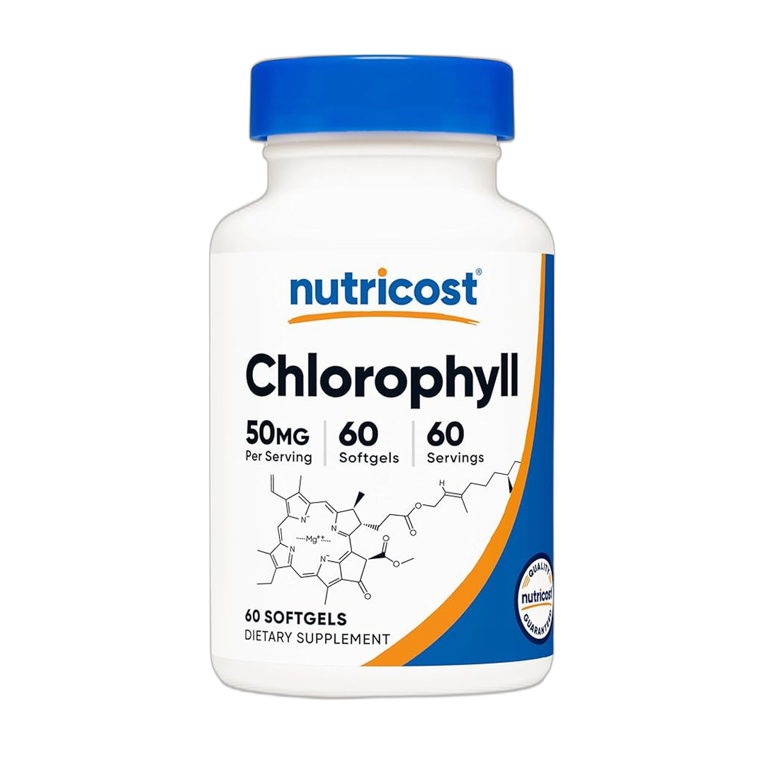 Nutricost Chlorophyll (50mg) 60 Softgels front packaging view