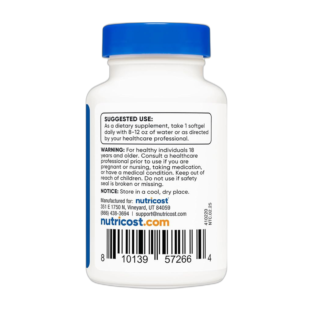 Nutricost Chlorophyll (50mg) 60 Softgels packaging side view
