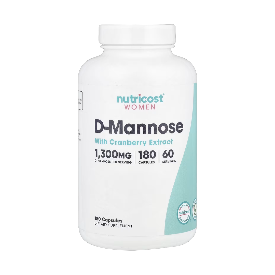 Nutricost, Women, D-Mannose with Cranberry Extract, 180 Capsules front packaging view