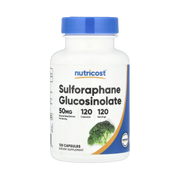 Nutricost, Sulforaphane Glucosinolate , 50 mg, 120 Capsules front packaging view