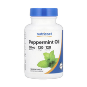 Nutricost, Peppermint Oil, 50 mg, 120 Softgels front packaging view