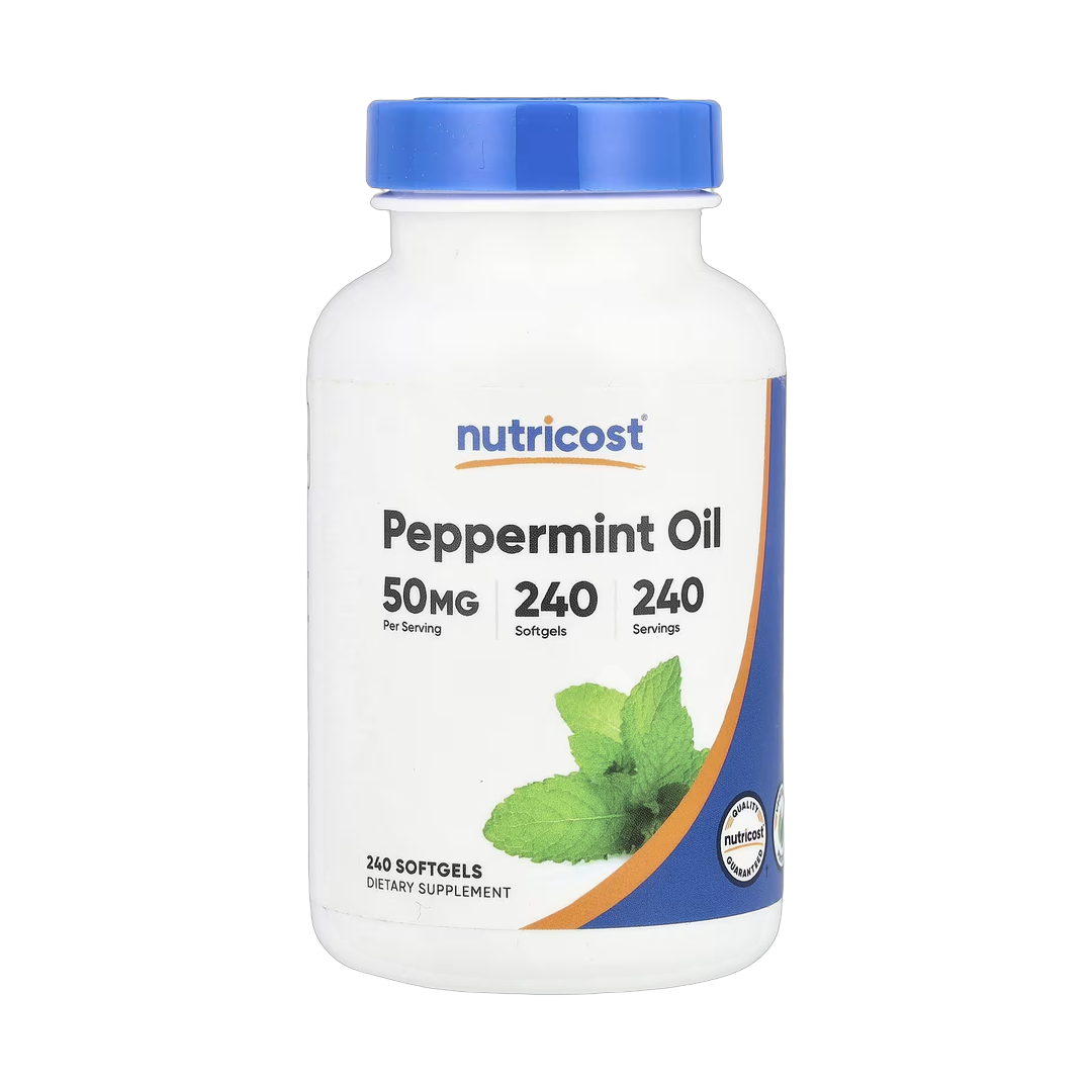 Nutricost, Peppermint Oil, 50 mg, 240 Softgels front packaging view