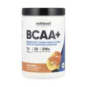 Nutricost, Performance, BCAA+, Peach Rings, 13.5 oz, 378 g front packaging view