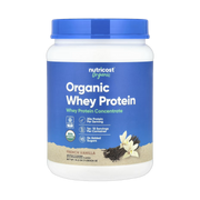 Nutricost, Organic Whey Protein, French Vanilla, 1 lb, 454 g front packaging view