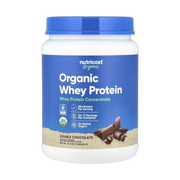 Nutricost, Organic Whey Protein, Double Chocolate, 1 lb, 454 g front packaging view