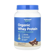 Nutricost, Organic Whey Protein, Double Chocolate, 2 lb, 907 g front packaging view