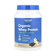 Nutricost, Organic Whey Protein, French Vanilla, 2 lb, 907 g front packaging view