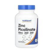 Nutricost, Zinc Picolinate, 50 mg, 240 Capsules front packaging view