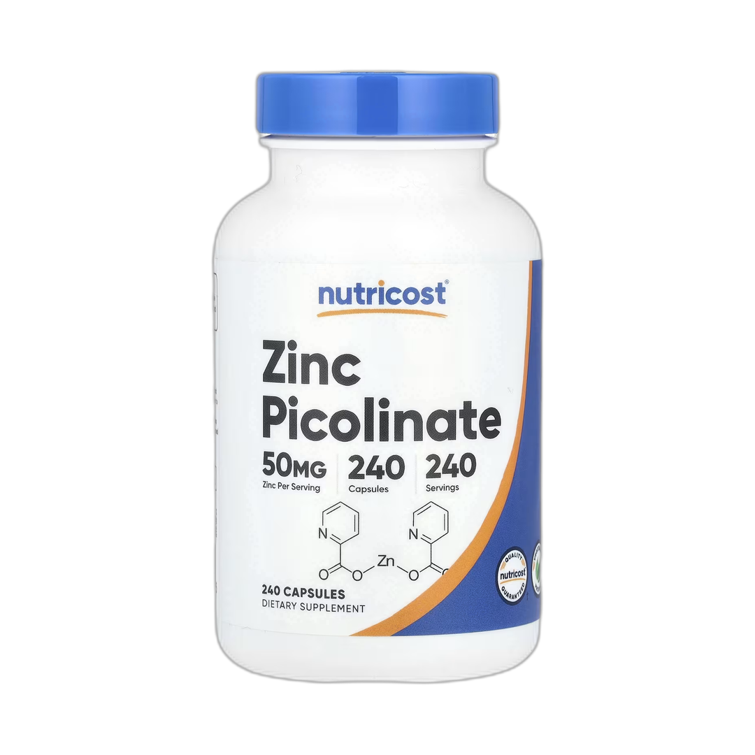 Nutricost, Zinc Picolinate, 50 mg, 240 Capsules front packaging view