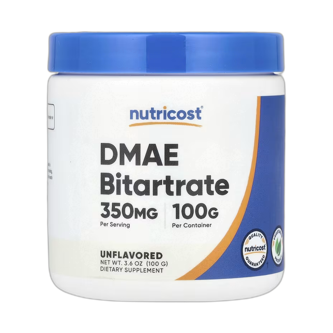Nutricost, DMAE Bitartrate, Unflavored, 3.6 oz, 100 g front packaging view