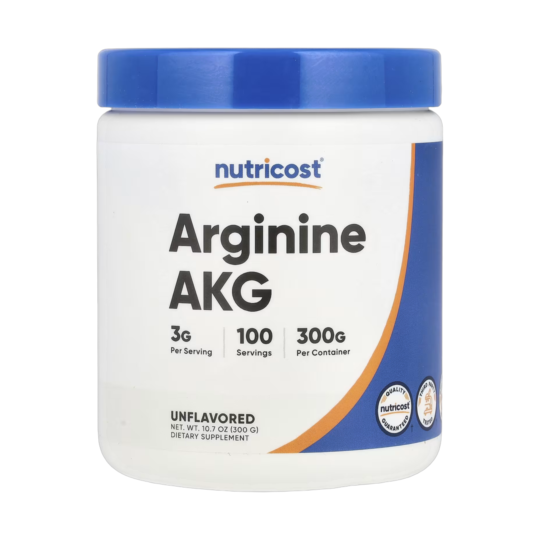 Nutricost, Arginine AKG, Unflavored, 10.7 oz, 300 g front packaging view