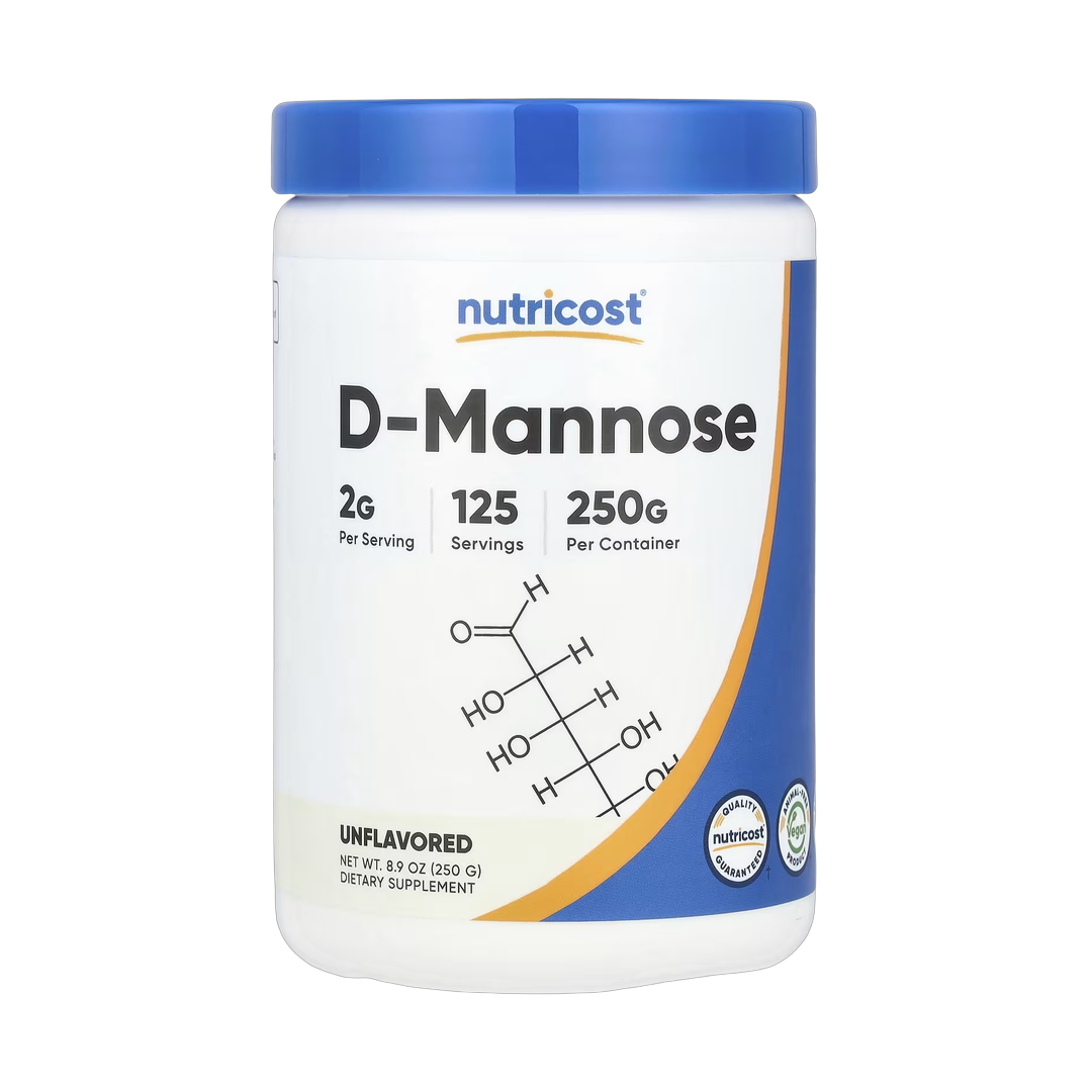 Nutricost, D-Mannose, Unflavored, 8.9 oz, 250 g front packaging view