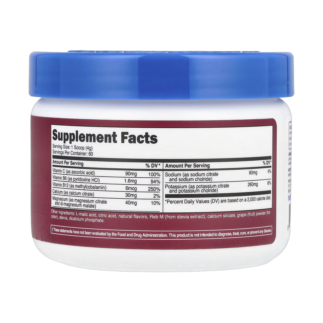 Nutricost, Electrolytes, Advanced Hydration Complex, Grape, 8.4 oz, 234 g back packaging view