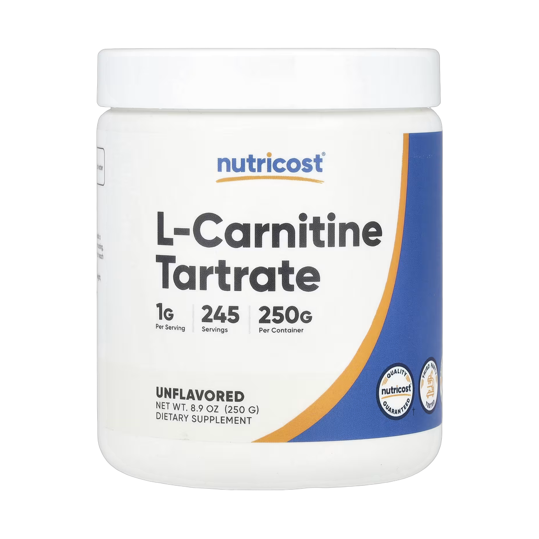 Nutricost, L-Carnitine Tartrate, Unflavored, 8.9 oz, 250 g front packaging view