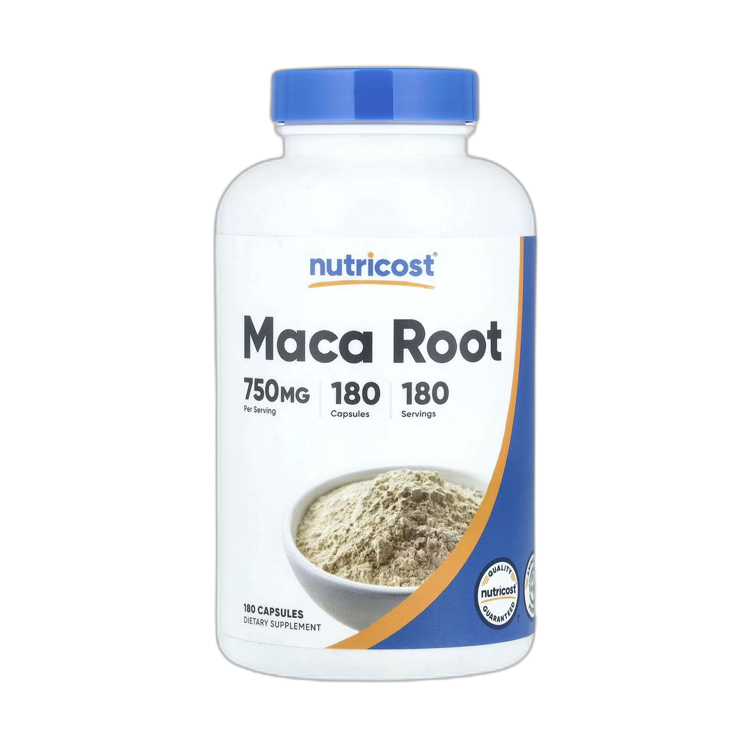Nutricost, Maca Root, 750 mg, 180 Capsules front packaging view
