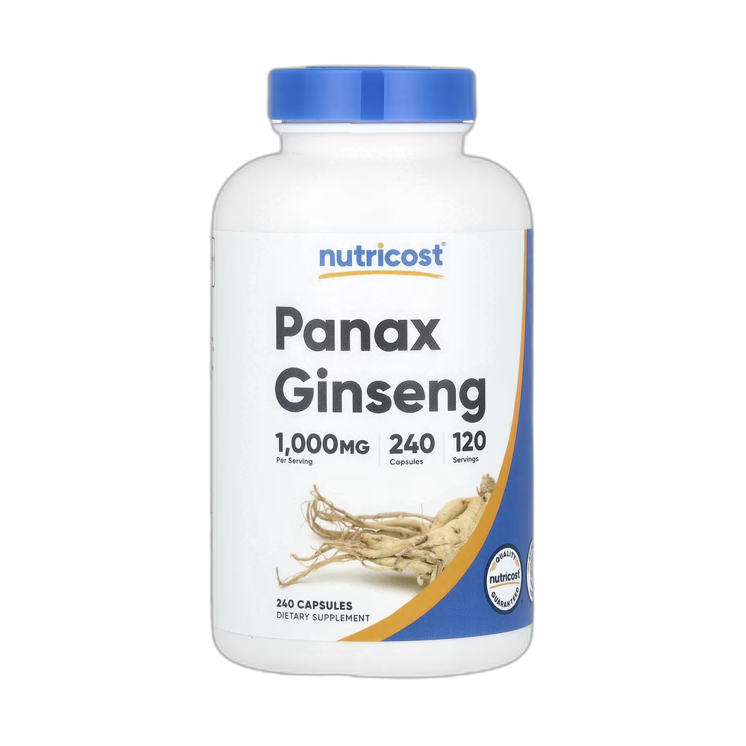 Nutricost, Panax Ginseng, 240 Capsules front packaging view