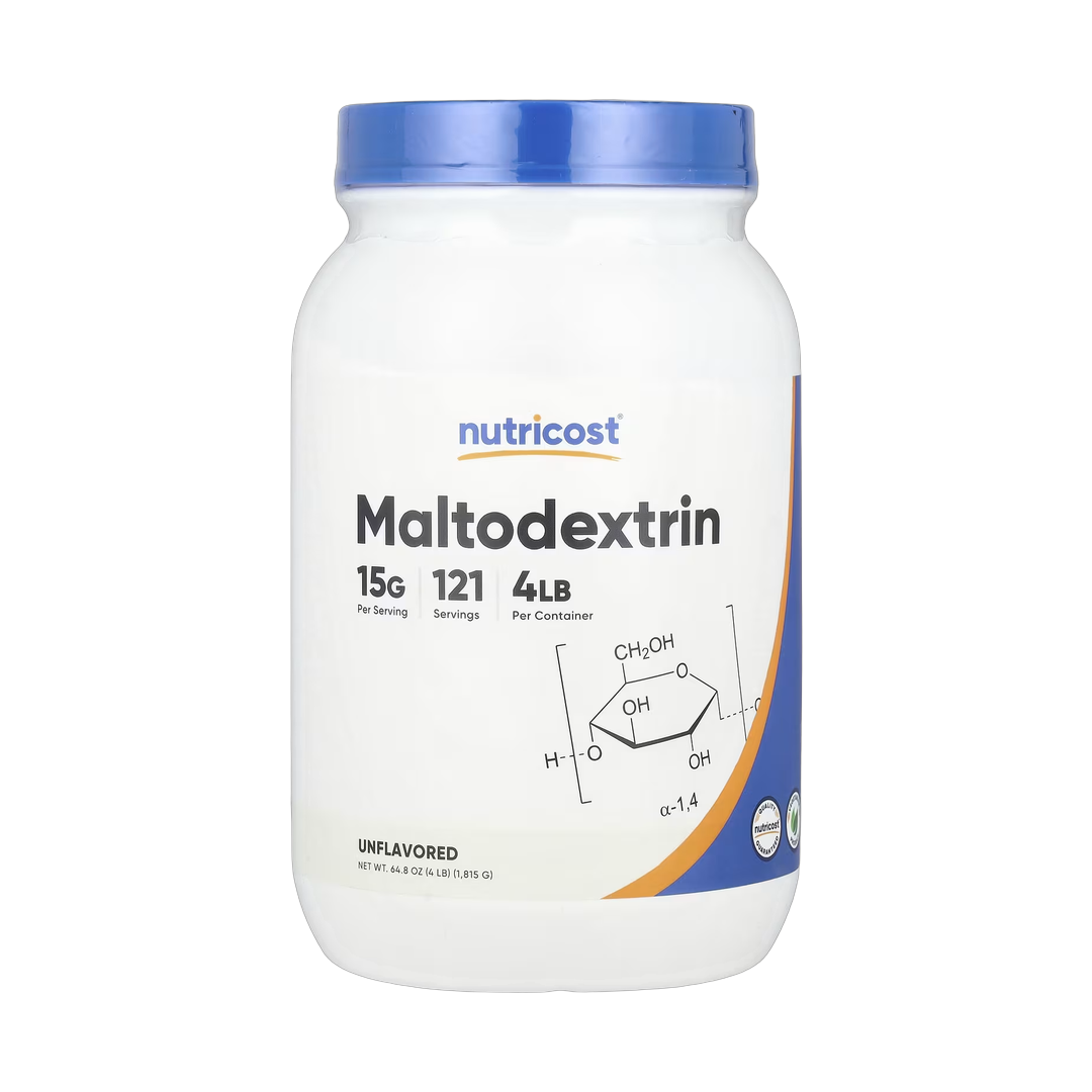 Nutricost, Maltodextrin, Unflavored, 64.8 oz, 1,815 g front packaging view