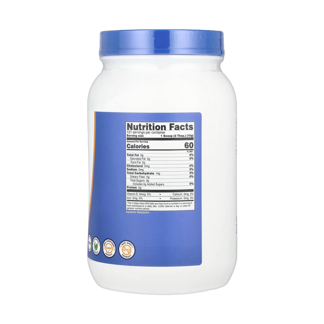 Nutricost, Maltodextrin, Unflavored, 64.8 oz, 1,815 g back packaging view