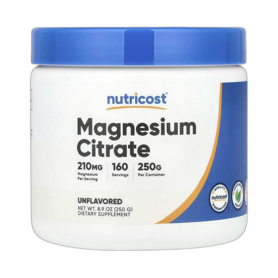 Nutricost, Magnesium Citrate, Unflavored, 8.9 oz, 250 g front packaging view