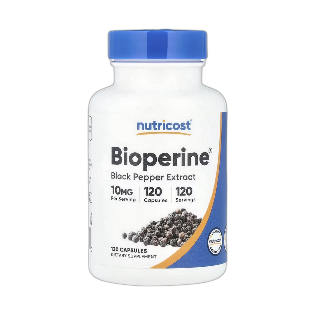 Nutricost, Bioperine, 10 mg, 120 Capsules front packaging view