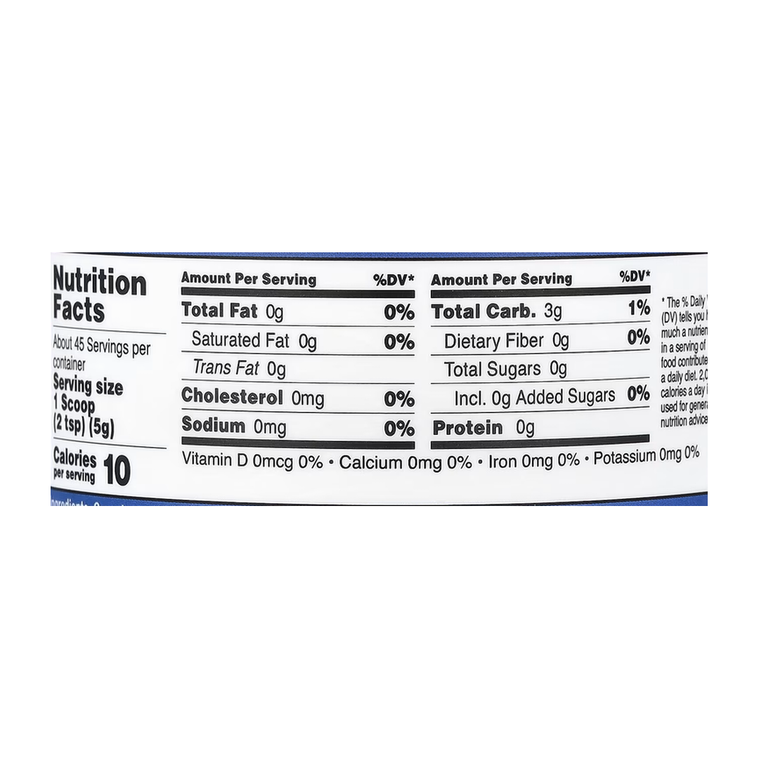 Nutricost, Organic Cranberry, Unflavored, 8.1 oz, 227 g supplement facts label showing ingredients, vitamins, minerals, and serving information