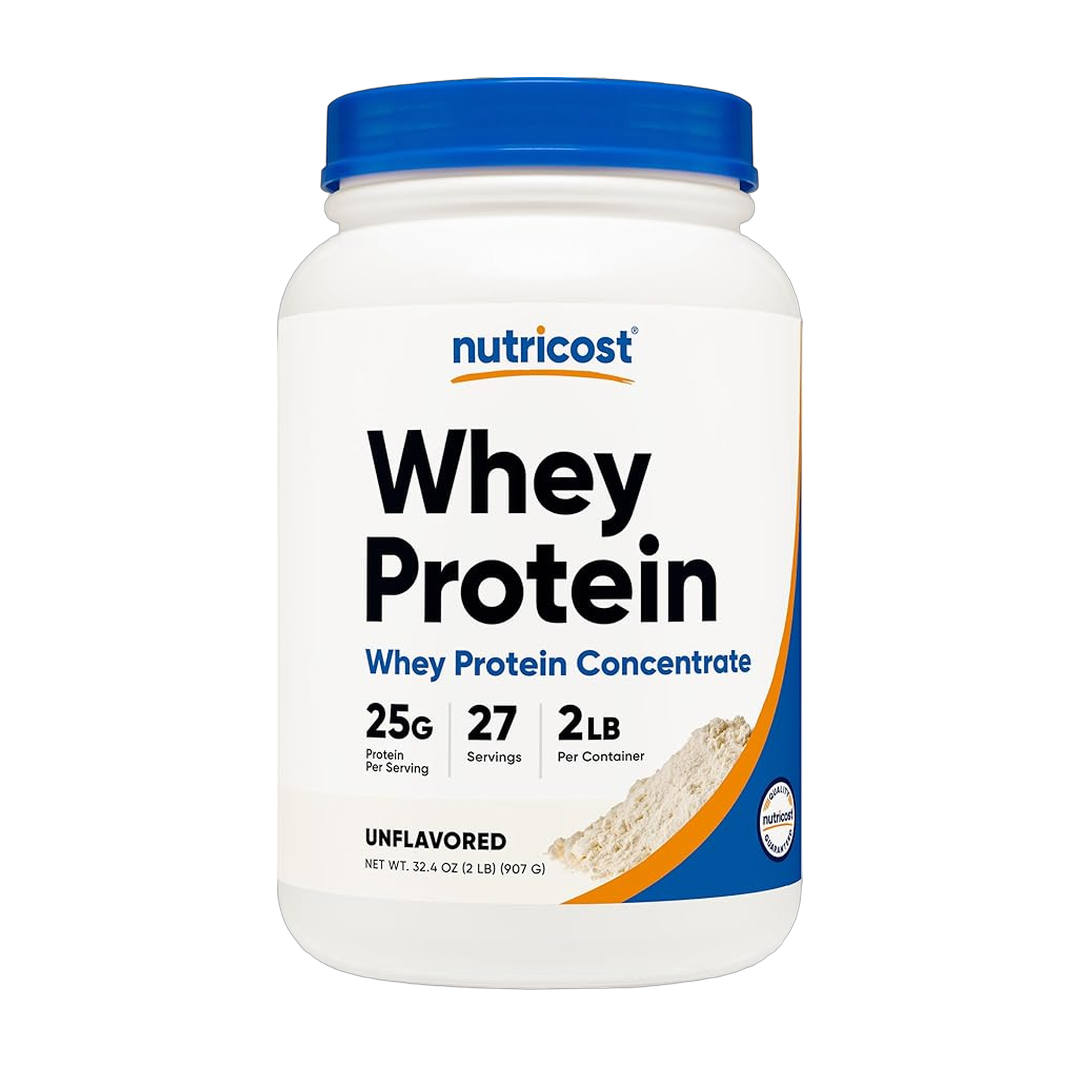 Nutricost, Whey Protein Concentrate, Unflavored, 2 lb front packaging view