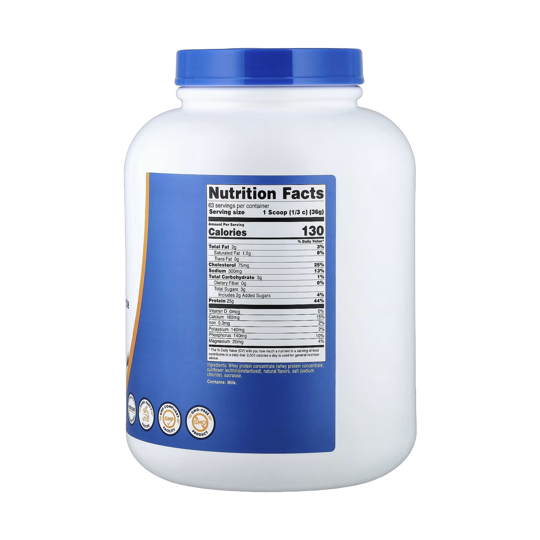 Nutricost, Whey Protein Concentrate, Vanilla, 5 lb, 2,268 g back packaging view