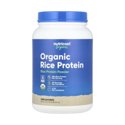 Nutricost, Organic Rice Protein Powder, Unflavored, 2 lb, 907 g front packaging view
